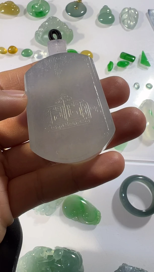 未镶嵌定制翡翠无事牌