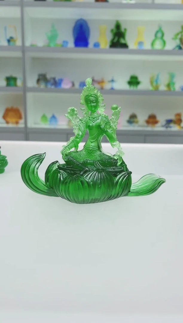 琉璃手工艺品古法琉璃两件套