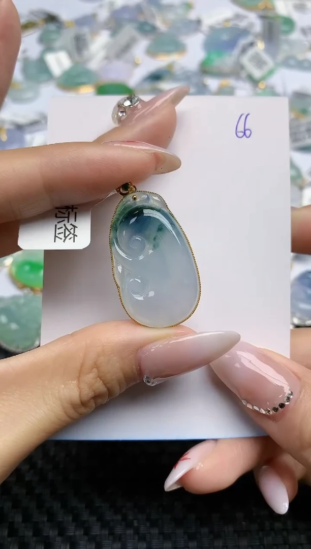 【闪购商品】翡翠颈饰18K金镶嵌 天然翡翠A货