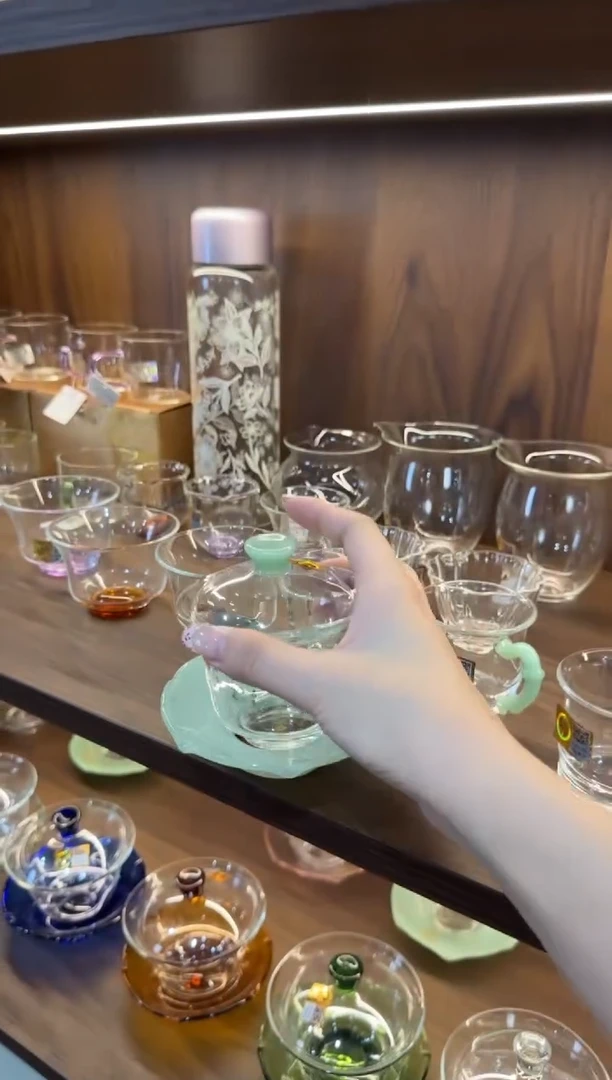 爱莲说禾荷盖碗浅玉色