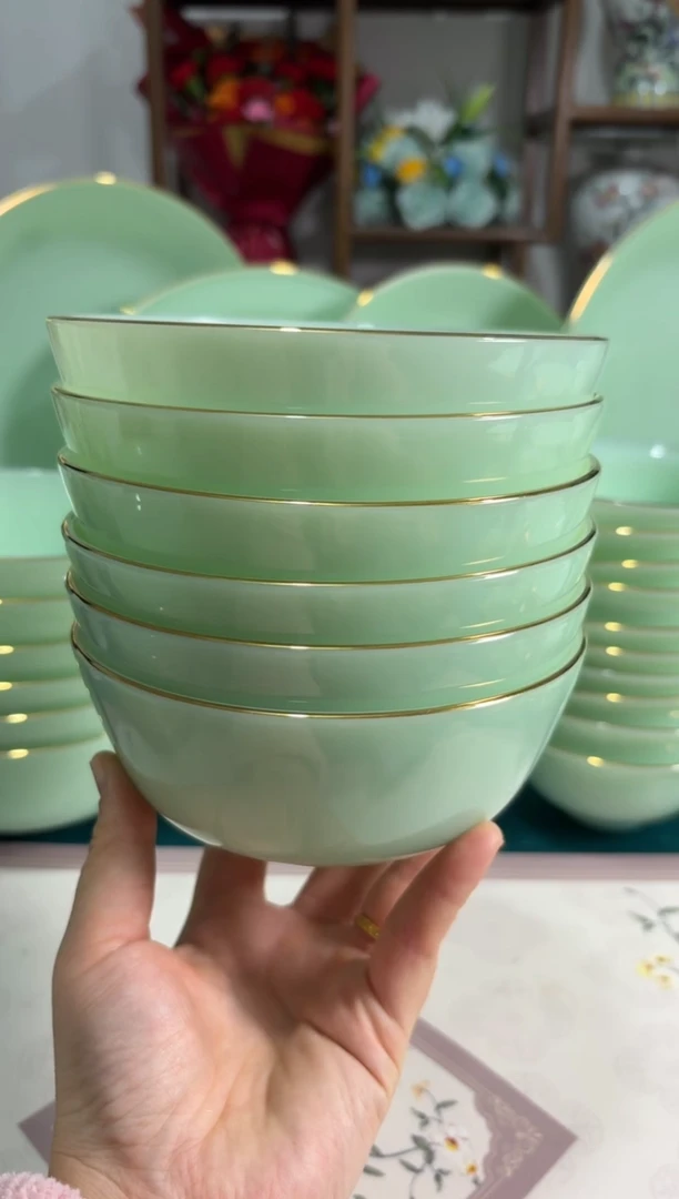 5.5英寸玉瓷碗6个口径13.8厘米