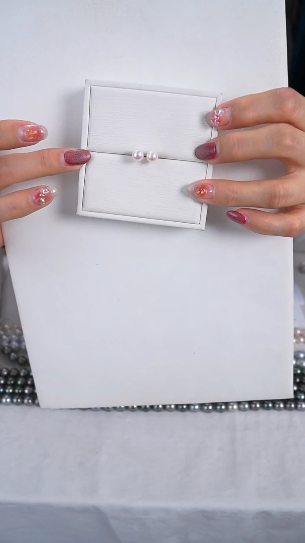 【闪购商品】海水珍珠耳饰18K金镶嵌6.5-7mm akoya耳饰