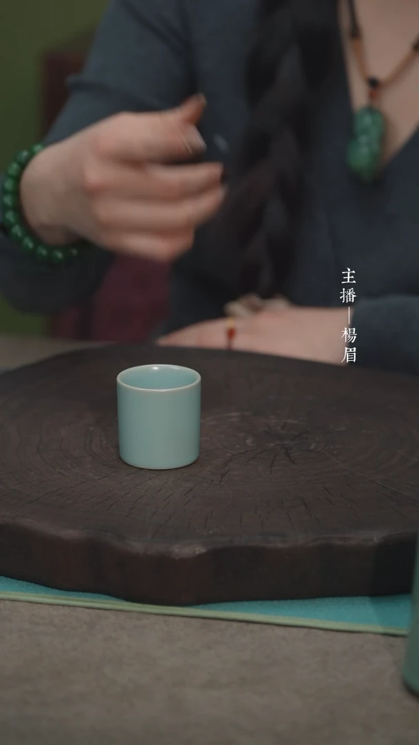 【闪购商品】小直壁扳指杯50ml-汝瓷张海英-眉