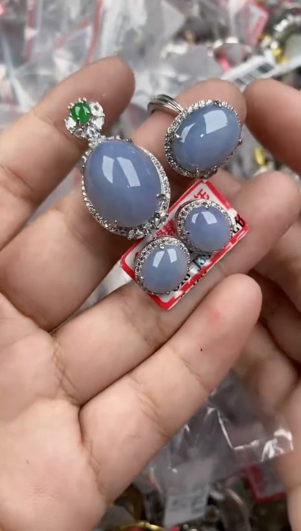 银S925镶嵌戒指翡翠1616   3