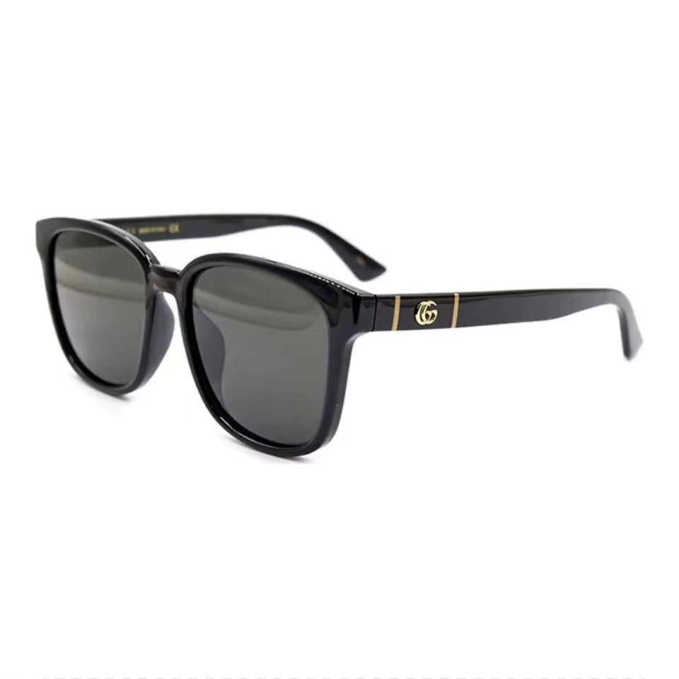 GUCCI/古驰 时尚方框方形太阳眼镜 男女情侣黑框渐变GG0637SK-001