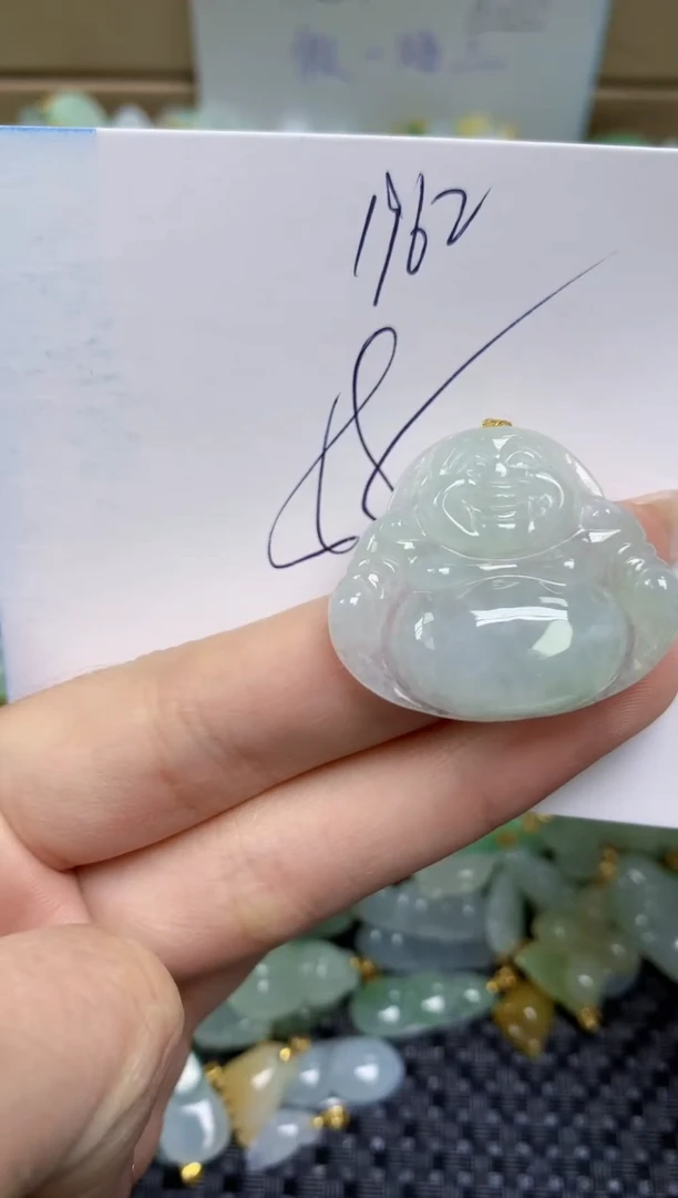 【闪购商品】翡翠挂件18K金镶嵌天然缅甸A货翡翠