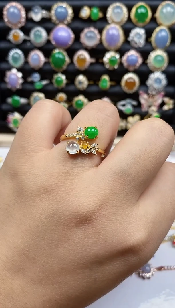 银S925镶嵌戒指翡翠2606