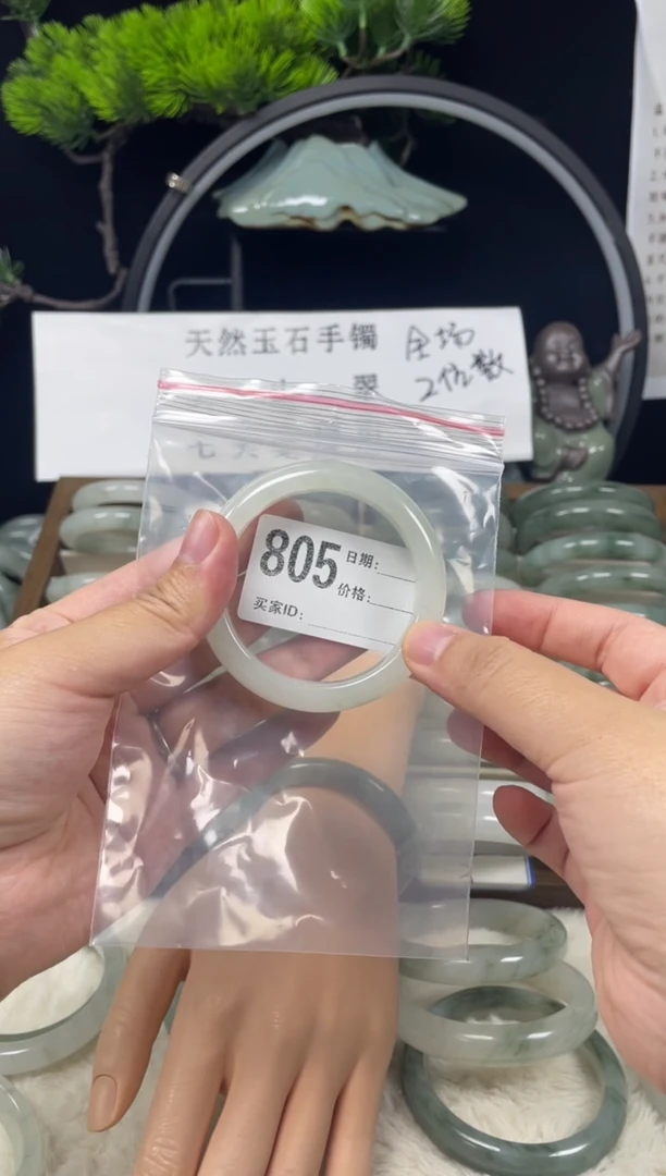 未镶嵌手镯石英质玉（天山翠）805