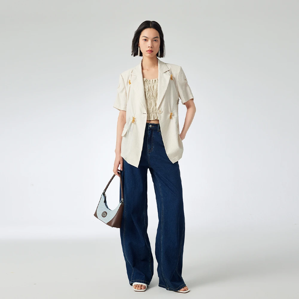 【九月专属】水晶褶皱西装 2D261609