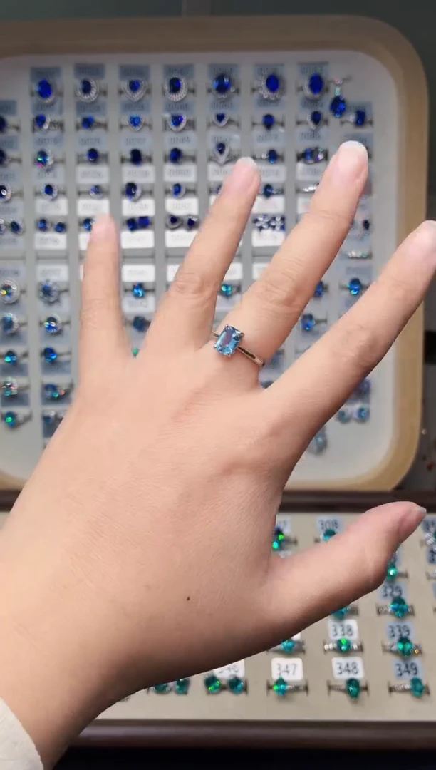 无925银 925银 超级圣玛利亚魔鬼蓝色系列轻奢女神款式