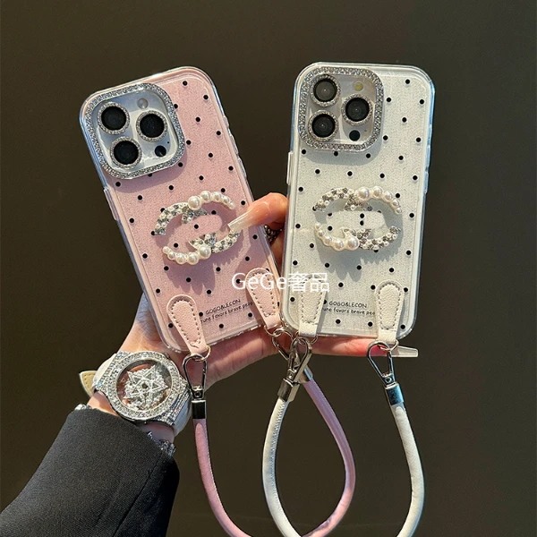 韩国波点果冻色适用苹果16pro max手机壳iphone15/14/13/12斜跨绳