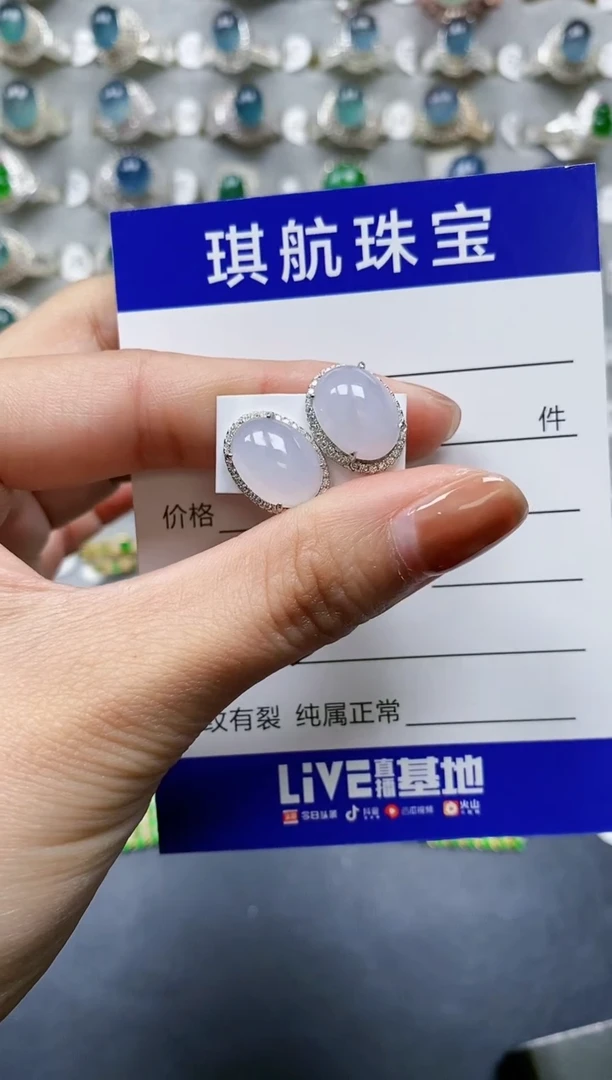 【闪购商品】翡翠耳饰银S925镶嵌0222