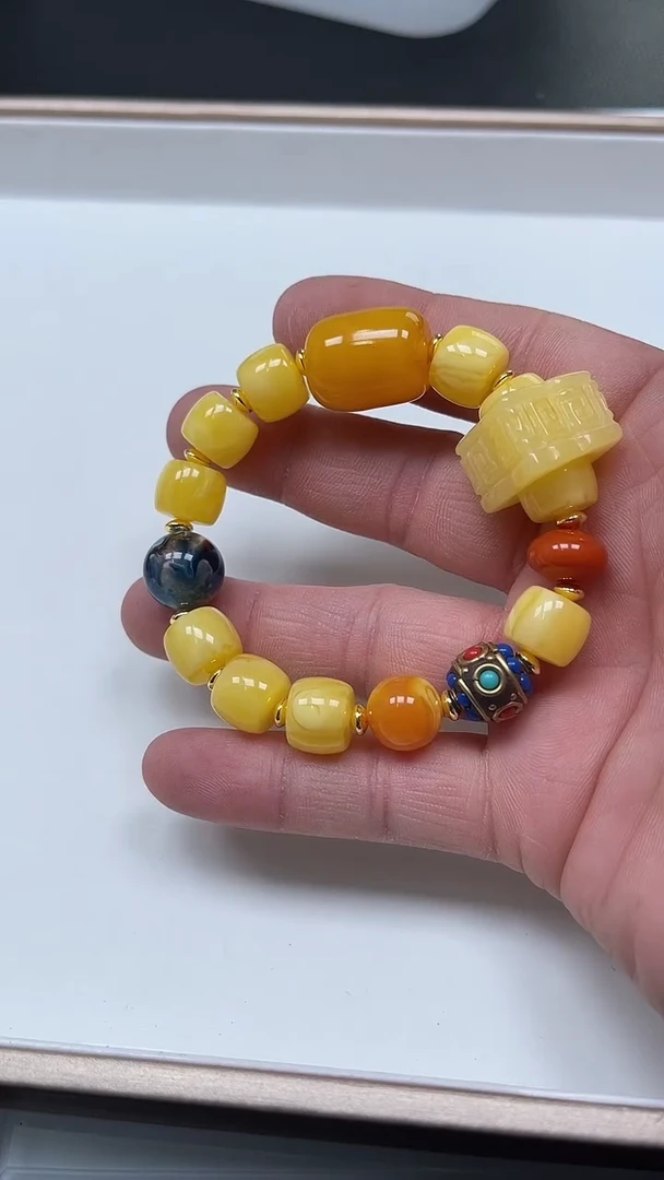 【闪购商品】蜜蜡裸石未镶嵌M261 蜜蜡 方跑环手串一条28元