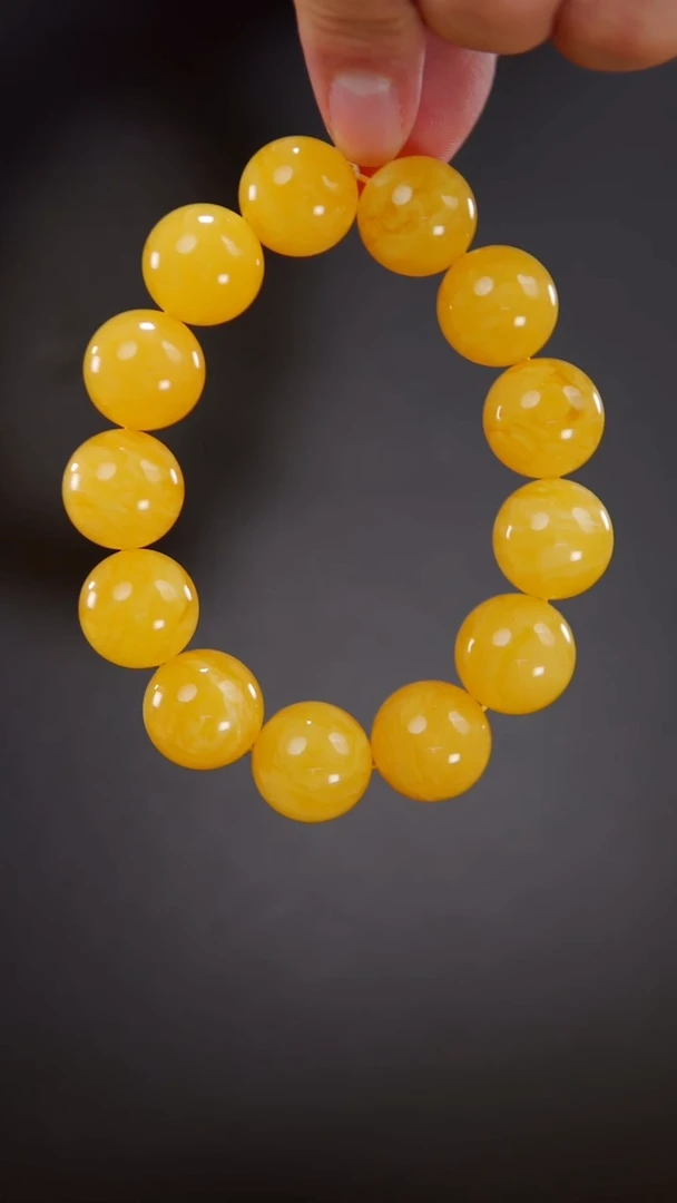 未镶嵌琥珀手链焦皮料圆珠手串46.85