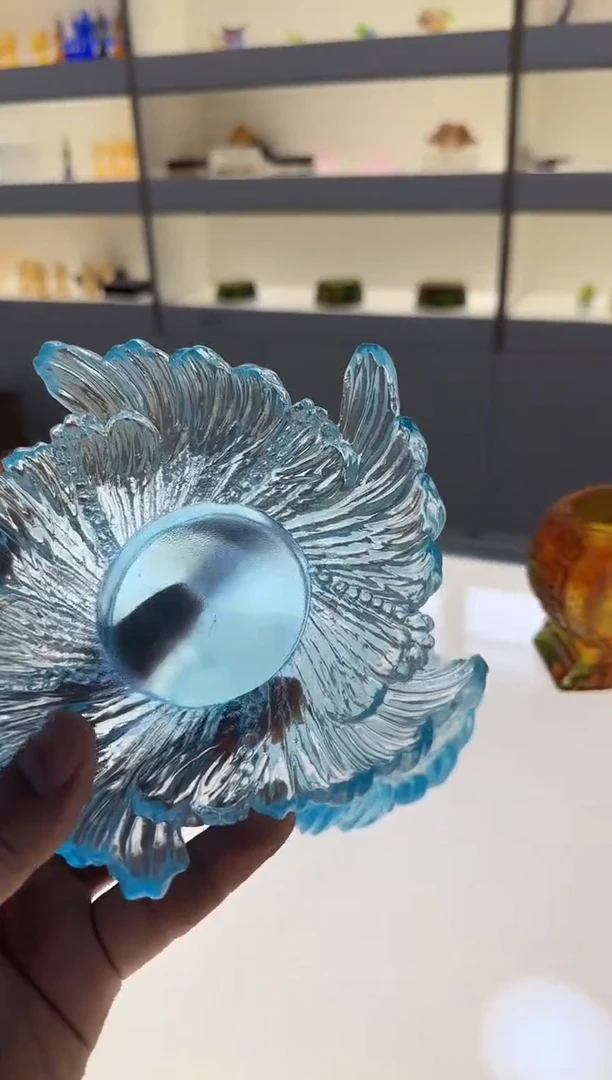 手工艺品琉璃果碟14cm