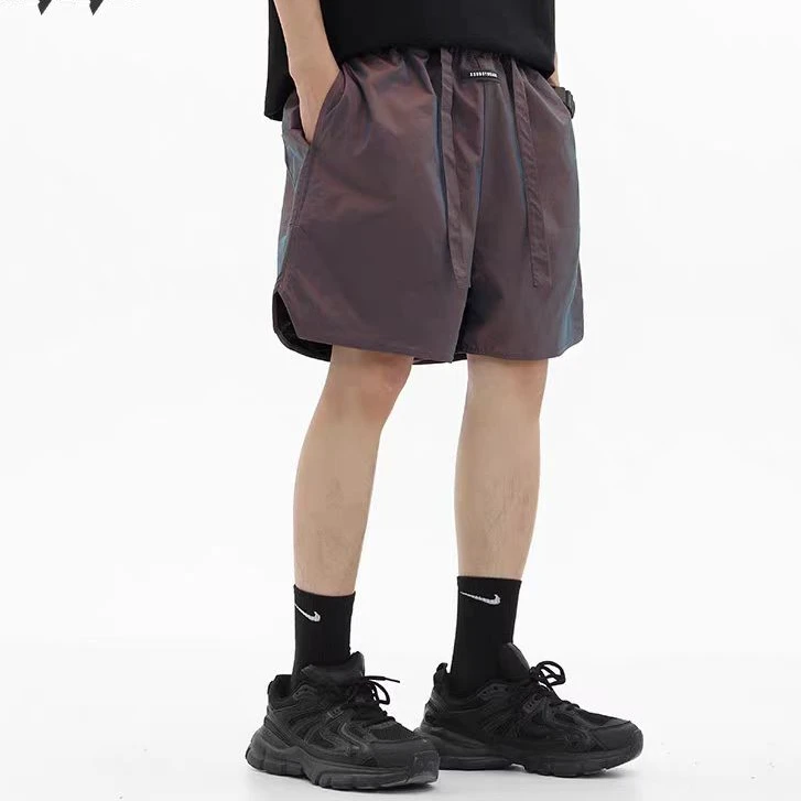 国潮宽松阔腿休闲短裤男夏季薄款裤子户外跑步运动五分裤 A2115