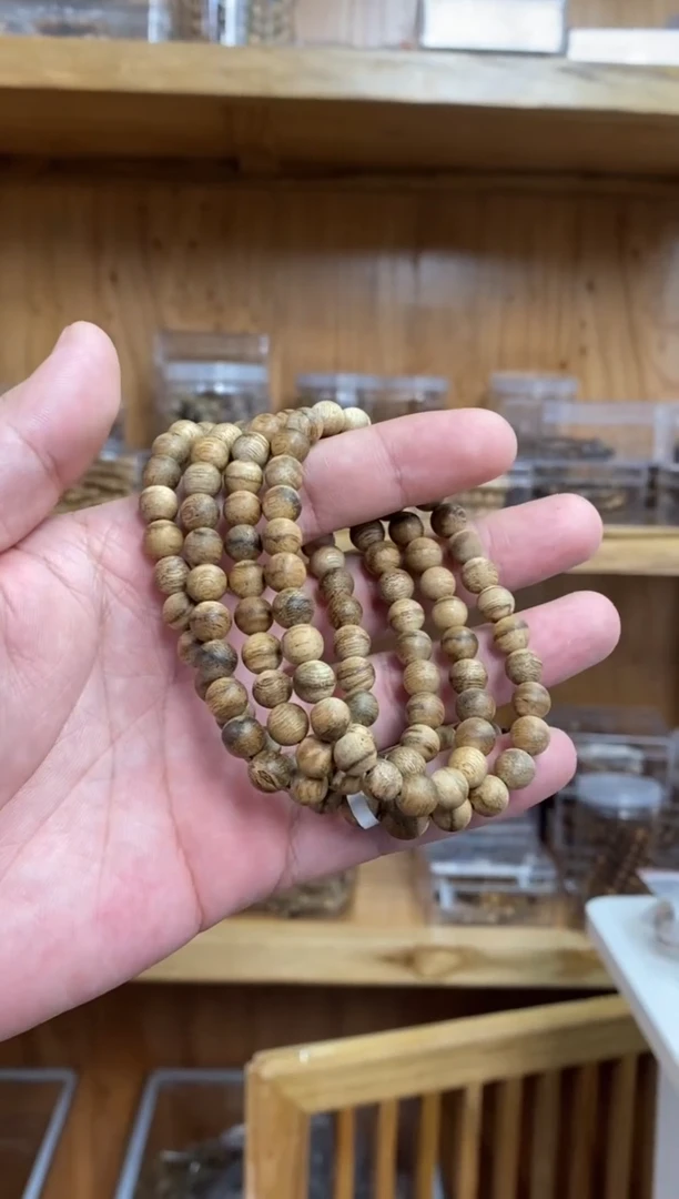 沉香手串达拉干圆珠长串虎皮纹0.7多样性发其一
