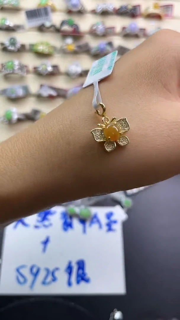 银S925镶嵌戒指翡翠翡翠 蛋面 银S925镶嵌