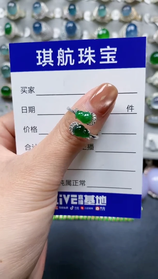 【闪购商品】翡翠戒指银S925镶嵌0258