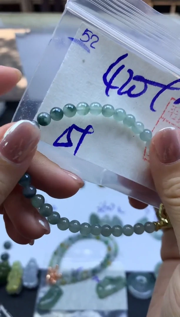未镶嵌定制翡翠52手串卡5*430元毛货需精抛光