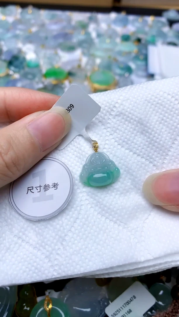 颈饰18K金镶嵌翡翠天然A货翡翠