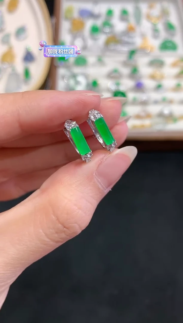 【闪购商品】翡翠耳饰18K金镶嵌W487|8800