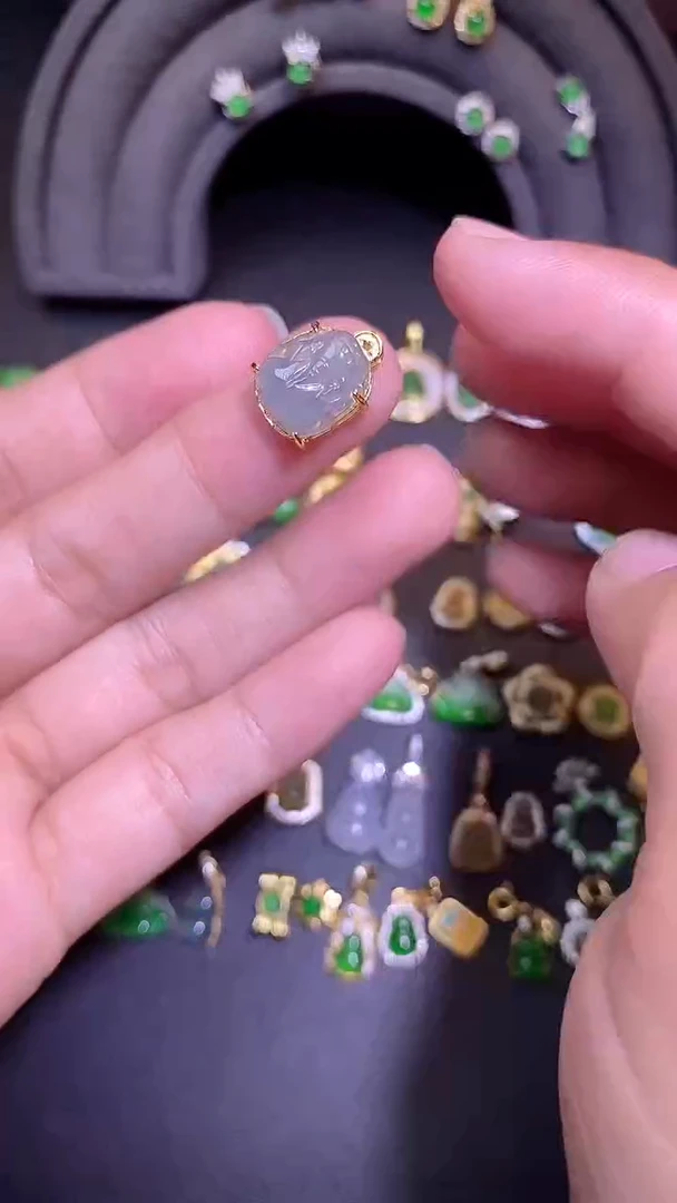 吊坠(不含链)银S925镶嵌翡翠1