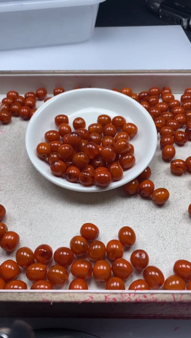 【闪购商品】蜜蜡颈饰未镶嵌w812老红蜡枣珠13*12mm*3个