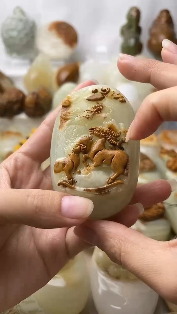 石材古青石棉纹正常不退换三羊开泰