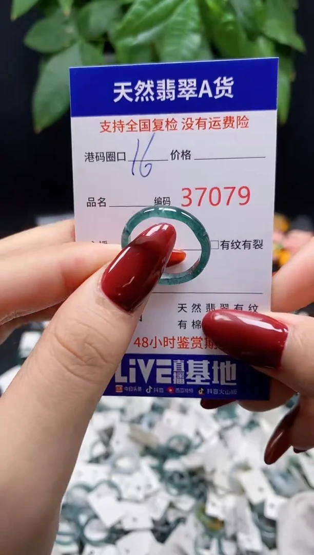 翡翠戒指未镶嵌 天然翡翠戒圈7079
