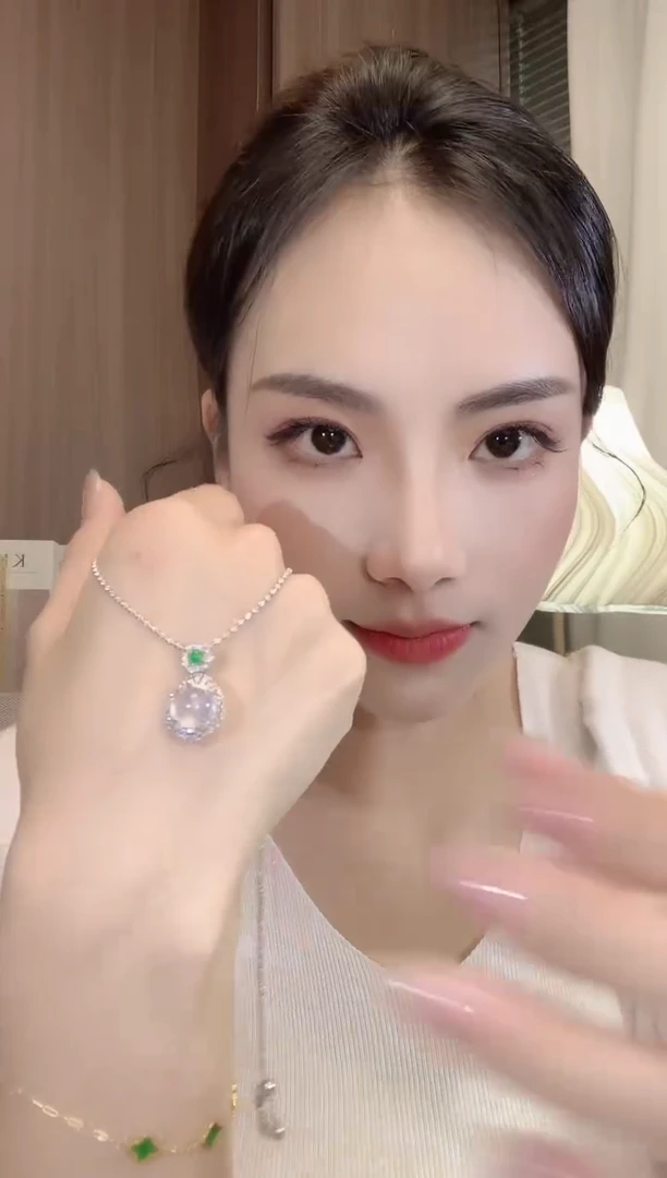 翡翠18K金镶嵌吊坠(不含链)C2