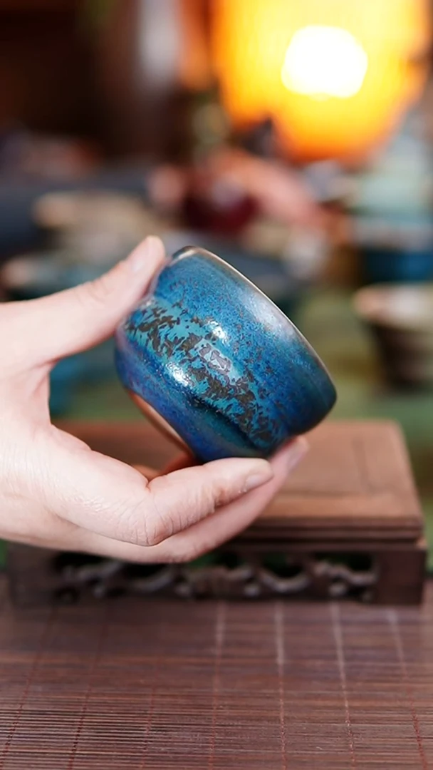 840铜系青蓝 葫芦杯重斑