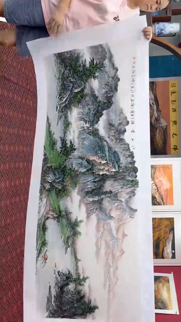 国画国画绘画山水花鸟平尺