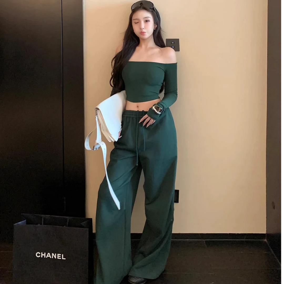 2025春季新款时尚百搭修身T恤气质显瘦洋气休闲一字肩性感上衣