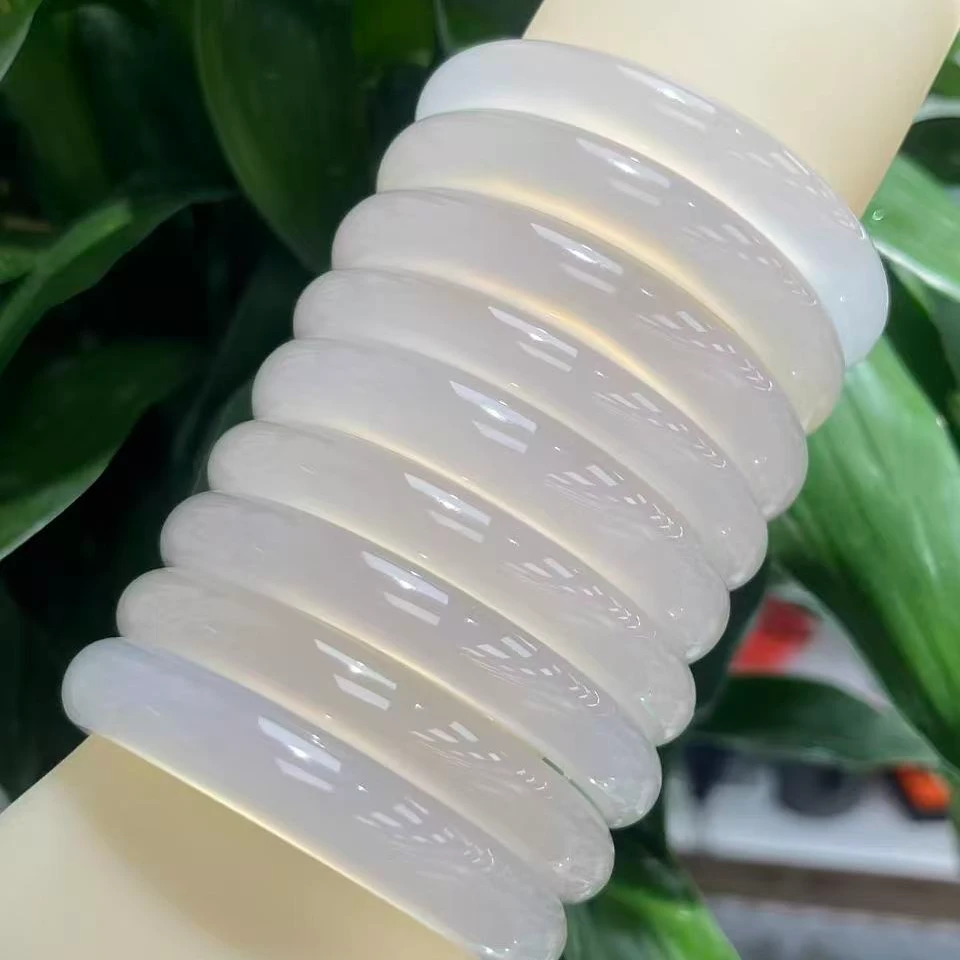 [白月光]天然S级玛瑙高冰手镯无忧化原色多样性发货
