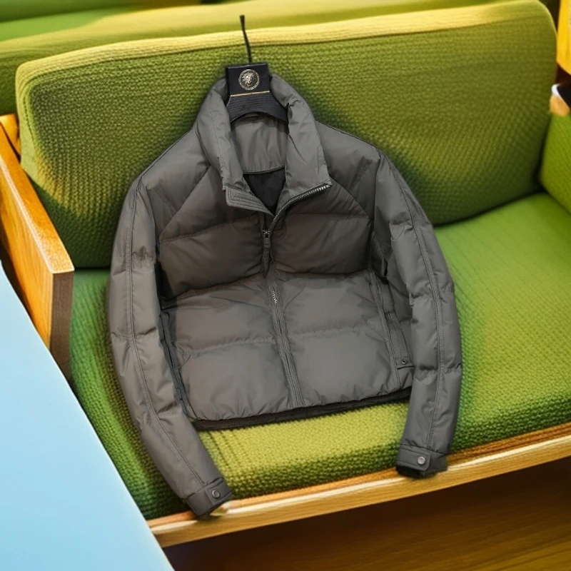 维斯克纳美式潮牌立领白鸭绒羽绒服男士青年白鸭绒羽绒衣休闲外套