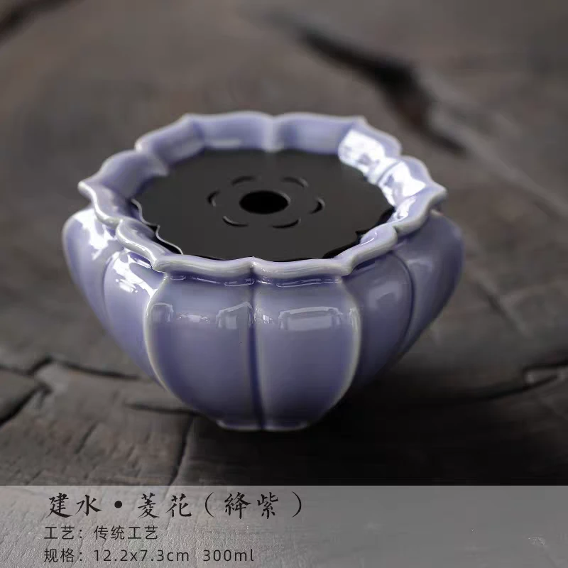 建水铜茶洗壶承水缸家用茶具配件茶道零配水盂水洗茶渣缸茶具淡紫