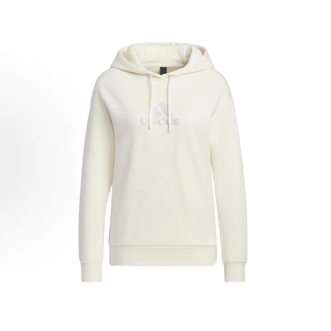 adidas Mh Bos Hoody Logo印花连帽套头卫衣 女款 粉白 HM7070