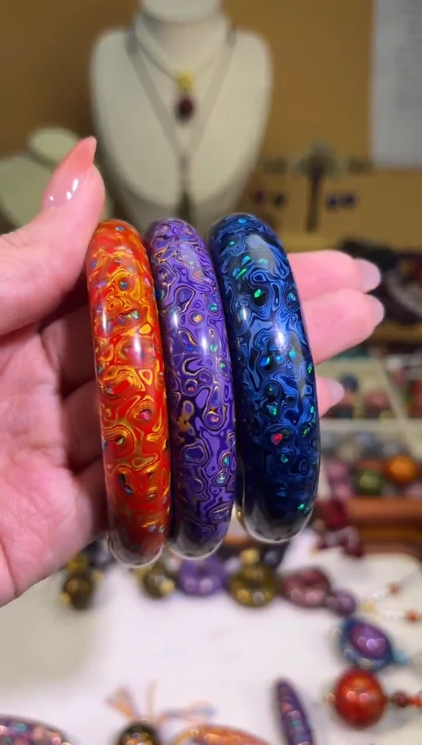 榕城大漆变彩手镯59~60圈口单个