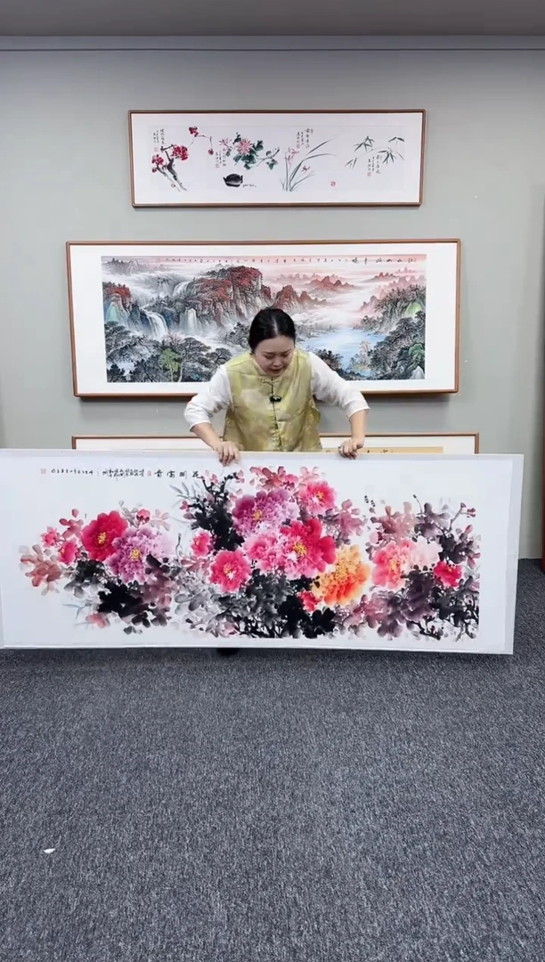 国画花开富贵210*80王亚立