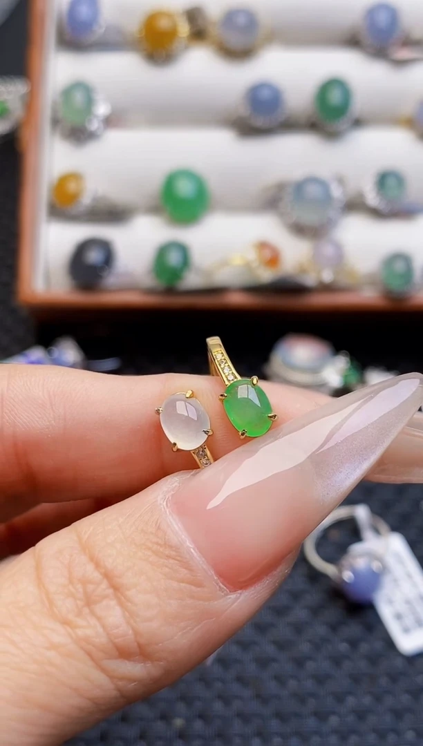 银S925镶嵌戒指翡翠2167