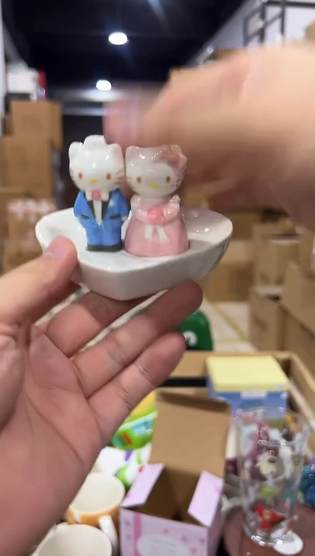 瓷片原盒kt猫结婚首饰盘