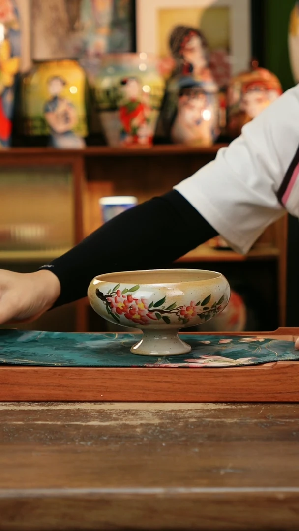 杯景德镇纯手工釉下彩精品茶具水杯