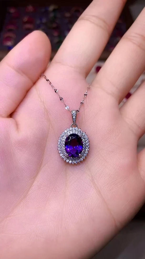 【闪购商品】紫晶颈饰银S925镶嵌0000