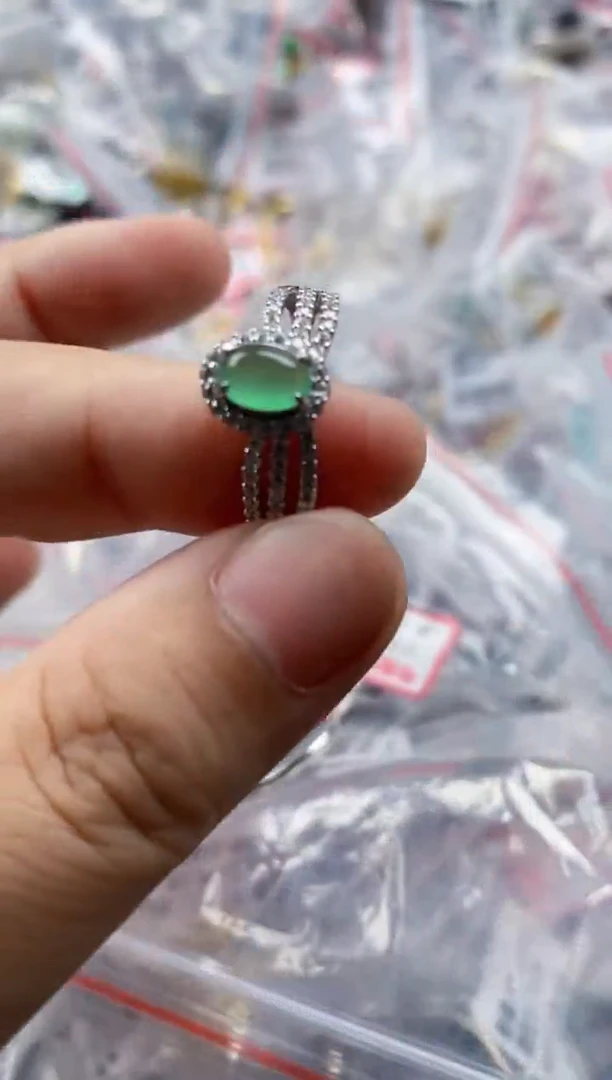 银S925镶嵌戒指翡翠111    8