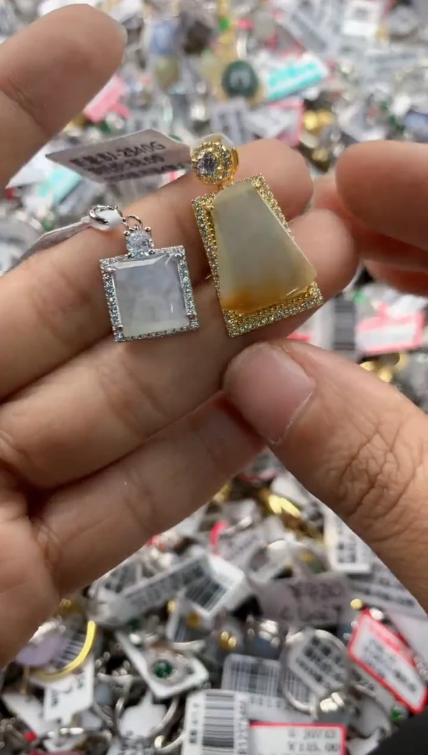 银S925镶嵌戒指翡翠999  3