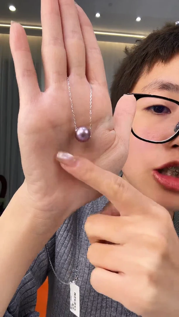 吊坠(赠链)18K金镶嵌淡水珍珠18k金贴片淡水珍珠路路通吊坠