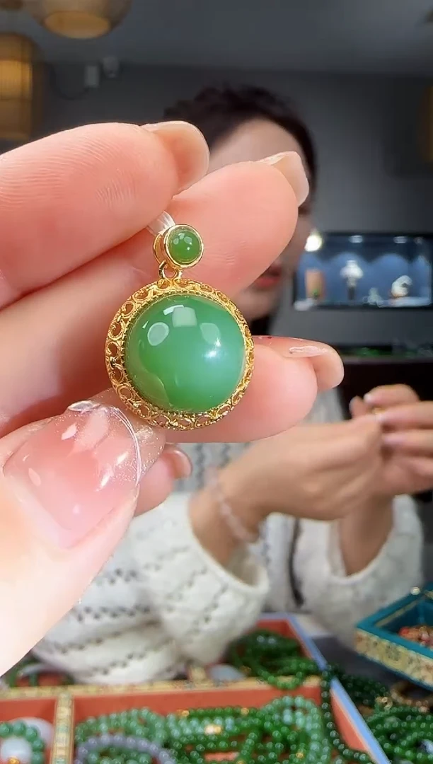 吊坠(不含链)银S925镶嵌和田玉1