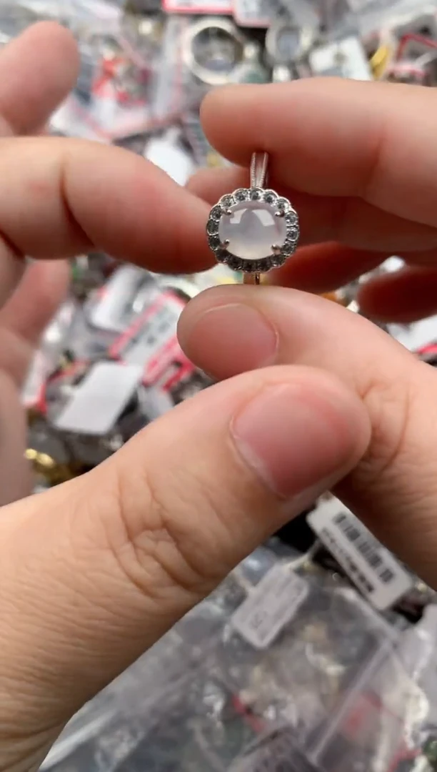 银S925镶嵌戒指翡翠111   10