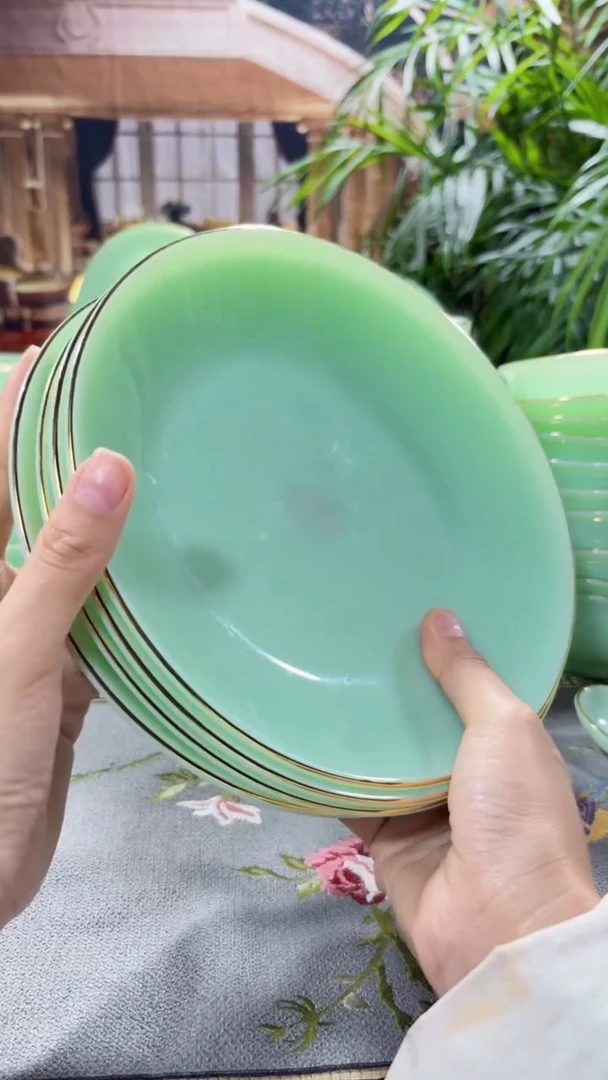 【闪购商品】...8英寸深盘4个  玉瓷【贝美】